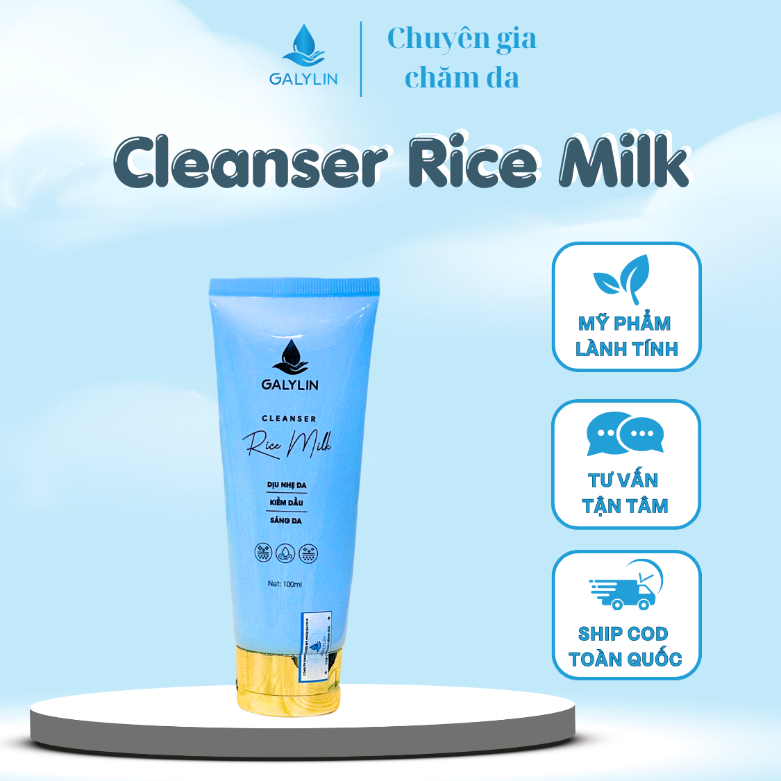Sữa rửa mặt rice milk 