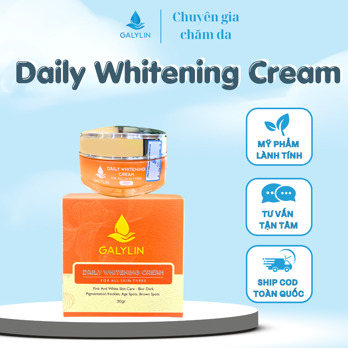 Kem dưỡng da Daily Whitening Cream 